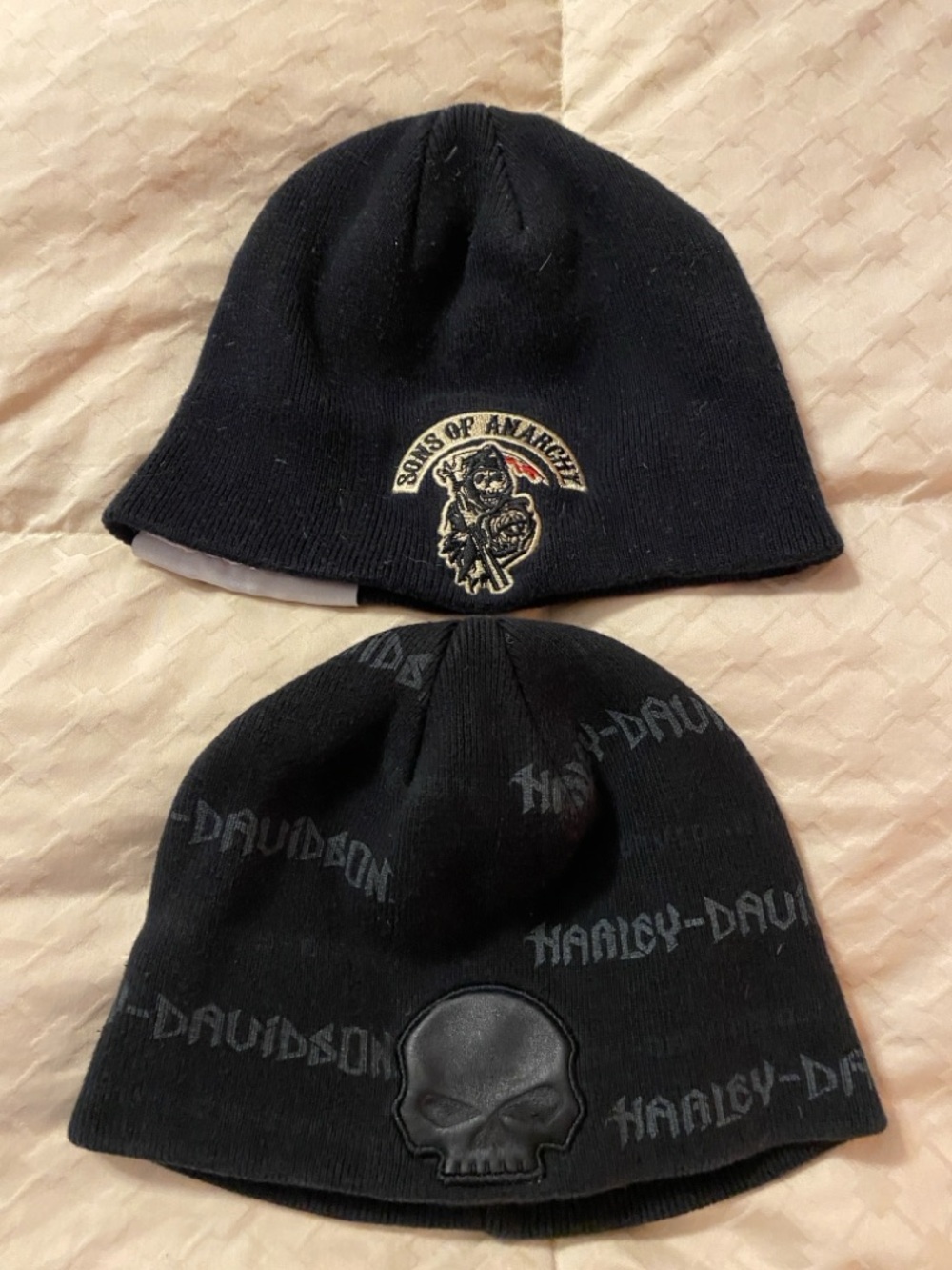Sons of Anarchy & Harley-Davidson Black Beanie Duo
